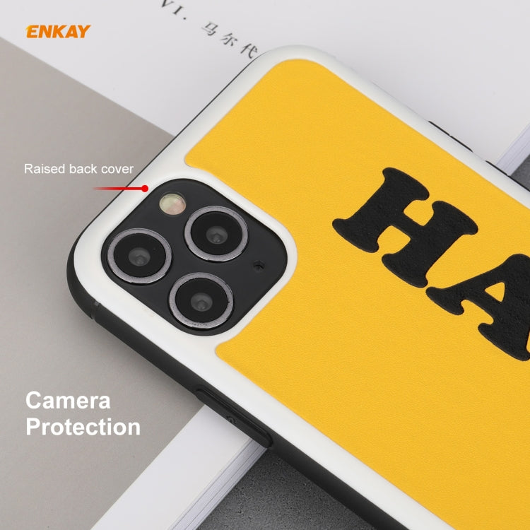 For iPhone 11 Pro Hat-Prince ENKAY ENK-PC047 Cartoon Series PU Leather + PC Hard Slim CaseShockproof Cover(Yellow) - iPhone 11 Pro Cases by ENKAY | Online Shopping UK | buy2fix
