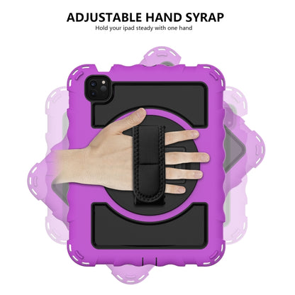 For iPad Air 2022 / 2020 10.9 360 Degree Rotation PC + Silicone Shockproof Combination Case with Holder & Hand Grip Strap & Neck Strap & Pen Slot Holder(Purple) - iPad Air (2022) / (2020) 10.9 Cases by buy2fix | Online Shopping UK | buy2fix