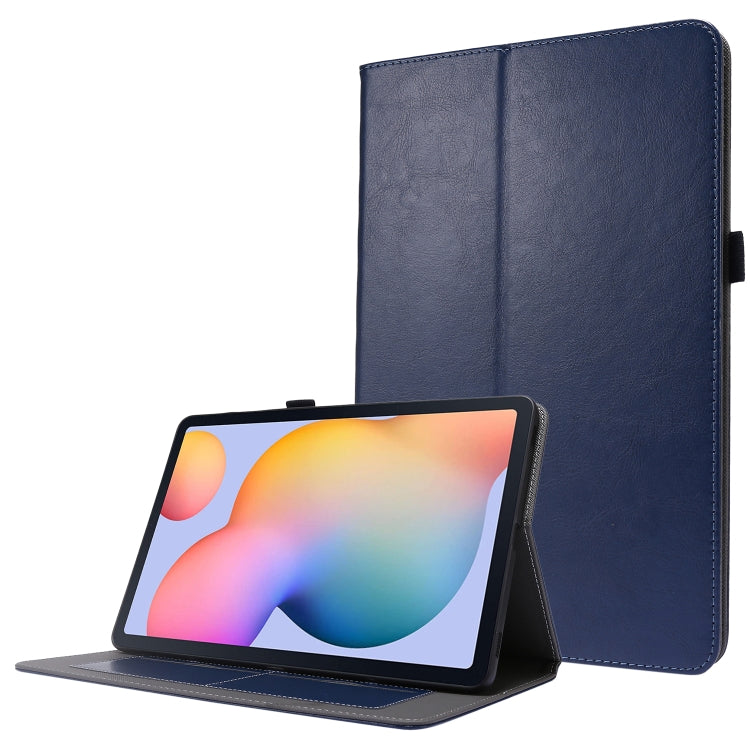 For Samsung Galaxy Tab S8 / Galaxy Tab S7 T870 2-Folding Business Horizontal Flip PU Leather Case with Card Slots & Holder(Dark Blue) by buy2fix