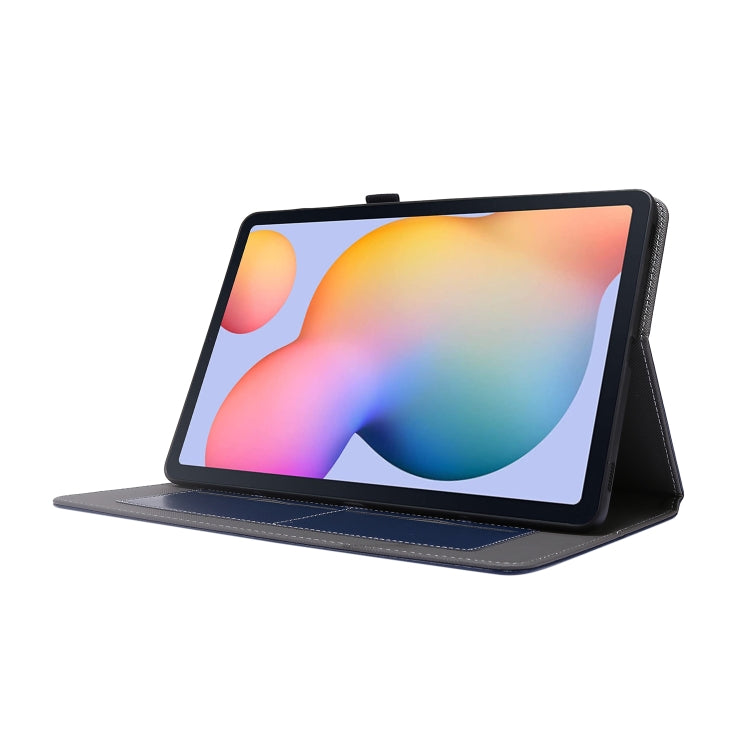 For Samsung Galaxy Tab S8 / Galaxy Tab S7 T870 2-Folding Business Horizontal Flip PU Leather Case with Card Slots & Holder(Dark Blue) by buy2fix