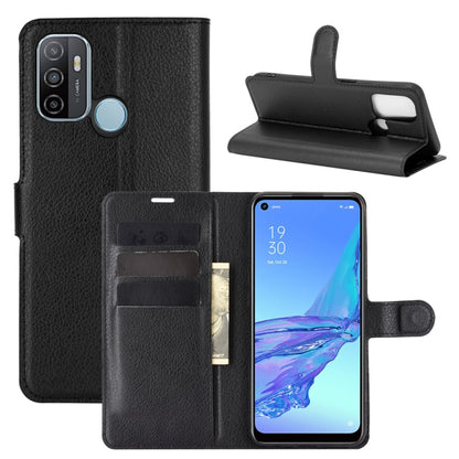 For OPPO A53 2020/OPPO A32 2020 Litchi Texture Horizontal Flip Protective Case with Holder & Card Slots & Wallet(Black) by buy2fix
