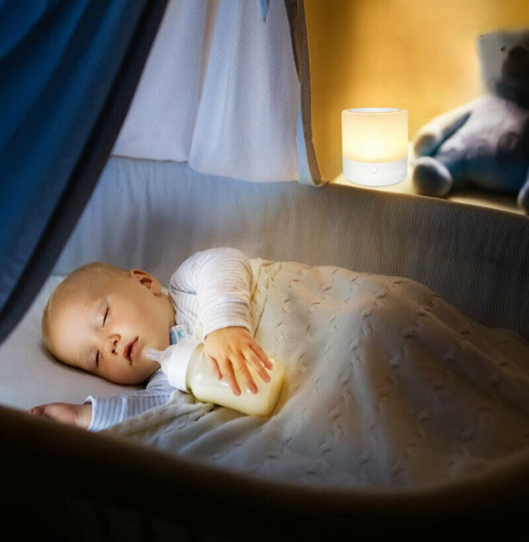 LED Night Light Bedside Table Touch Sensoring Lamp USB Rechargeable RGB LED Night Light by buy2fix