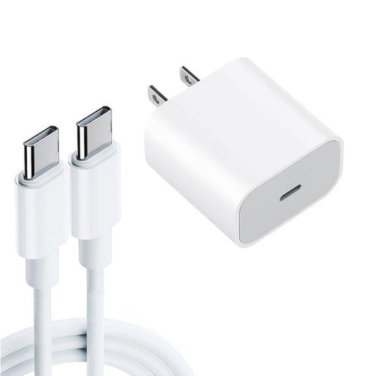 2 in 1 PD 20W Single USB-C / Type-C Port Travel Charger + 3A PD 3.0 USB-C / Type-C to USB-C / Type-C Fast Charge Data Cable Set, Cable Length: 1m, US Plug - USB Charger by buy2fix | Online Shopping UK | buy2fix