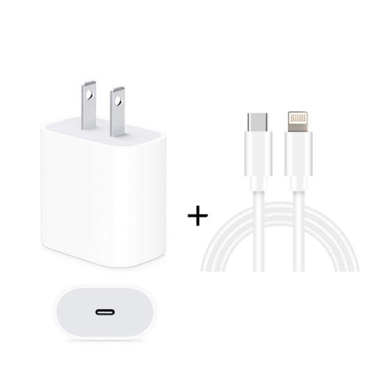 2 in 1 PD 20W Single USB-C / Type-C Port Travel Charger + 3A PD3.0 USB-C / Type-C to 8 Pin Fast Charge Data Cable Set, Cable Length: 2m, US Plug - USB Charger by buy2fix | Online Shopping UK | buy2fix