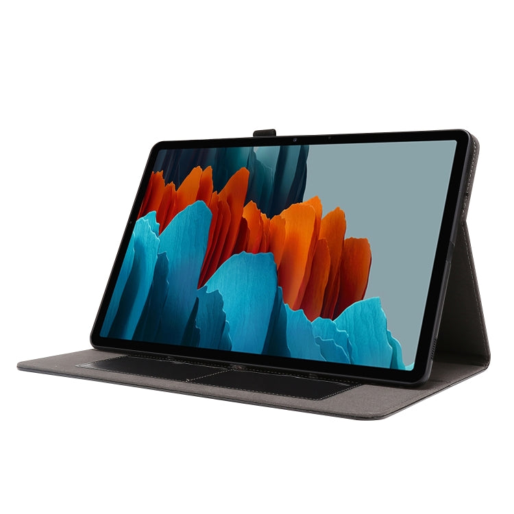 For Samsung Galaxy Tab S8+ / Tab S8 Plus / Tab S7 FE / Tab S7+ T970/T976B 2-Folding Business Horizontal Flip PU Leather Case with Card Slots & Holder(Black) by buy2fix