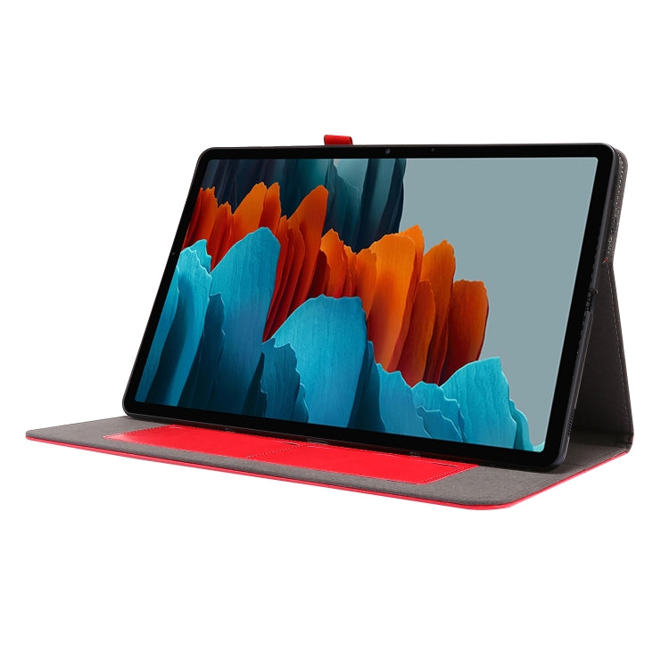 For Samsung Galaxy Tab S8+ / Tab S8 Plus / Tab S7 FE / Tab S7+ T970/T976B 2-Folding Business Horizontal Flip PU Leather Case with Card Slots & Holder(Red) by buy2fix