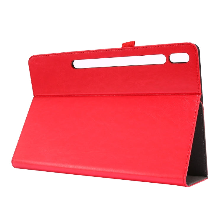 For Samsung Galaxy Tab S8+ / Tab S8 Plus / Tab S7 FE / Tab S7+ T970/T976B 2-Folding Business Horizontal Flip PU Leather Case with Card Slots & Holder(Red) by buy2fix