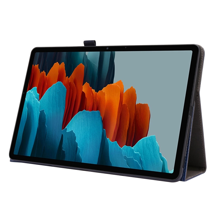 For Samsung Galaxy Tab S8+ / Tab S8 Plus /  Tab S7 FE / Tab S7+ T970/T976B 2-Folding Business Horizontal Flip PU Leather Case with Card Slots & Holder(DeepBlue) - Galaxy Tab S8+ Cases by buy2fix | Online Shopping UK | buy2fix
