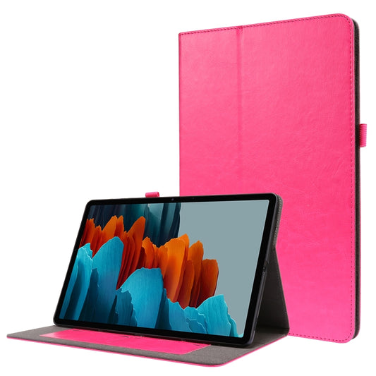 For Samsung Galaxy Tab S8+ / Tab S8 Plus / Tab S7 FE / Tab S7+ T970/T976B 2-Folding Business Horizontal Flip PU Leather Case with Card Slots & Holder(RoseRed) by buy2fix