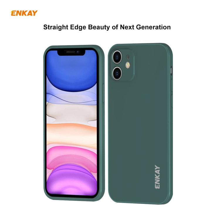 For iPhone 11 Hat-Prince ENKAY ENK-PC064 Liquid Silicone Straight Edge Shockproof Protective Case(Beige) - iPhone 11 Cases by ENKAY | Online Shopping UK | buy2fix