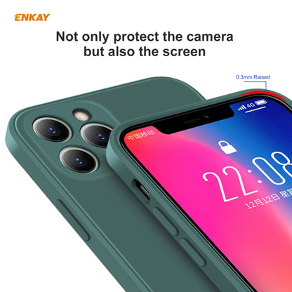 For iPhone 11 Pro Max Hat-Prince ENKAY ENK-PC066 Liquid Silicone Straight Edge Shockproof Protective Case(Dark Green) - iPhone 11 Pro Max Cases by ENKAY | Online Shopping UK | buy2fix
