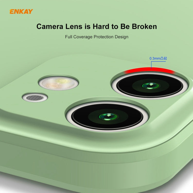 For iPhone 12 Hat-Prince ENKAY ENK-PC068 Liquid Silicone Straight Edge Shockproof Protective Case(Dark Green) - iPhone 12 / 12 Pro Cases by ENKAY | Online Shopping UK | buy2fix