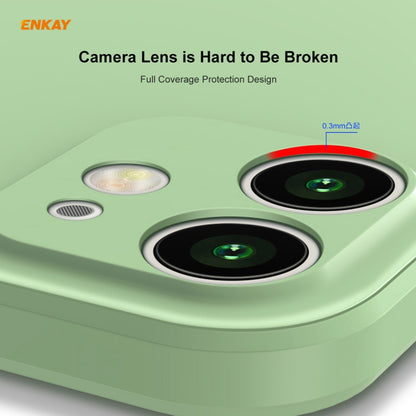 For iPhone 12 Hat-Prince ENKAY ENK-PC068 Liquid Silicone Straight Edge Shockproof Protective Case(Dark Green) - iPhone 12 / 12 Pro Cases by ENKAY | Online Shopping UK | buy2fix