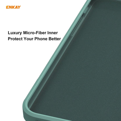 For iPhone 12 Hat-Prince ENKAY ENK-PC068 Liquid Silicone Straight Edge Shockproof Protective Case(Dark Green) - iPhone 12 / 12 Pro Cases by ENKAY | Online Shopping UK | buy2fix