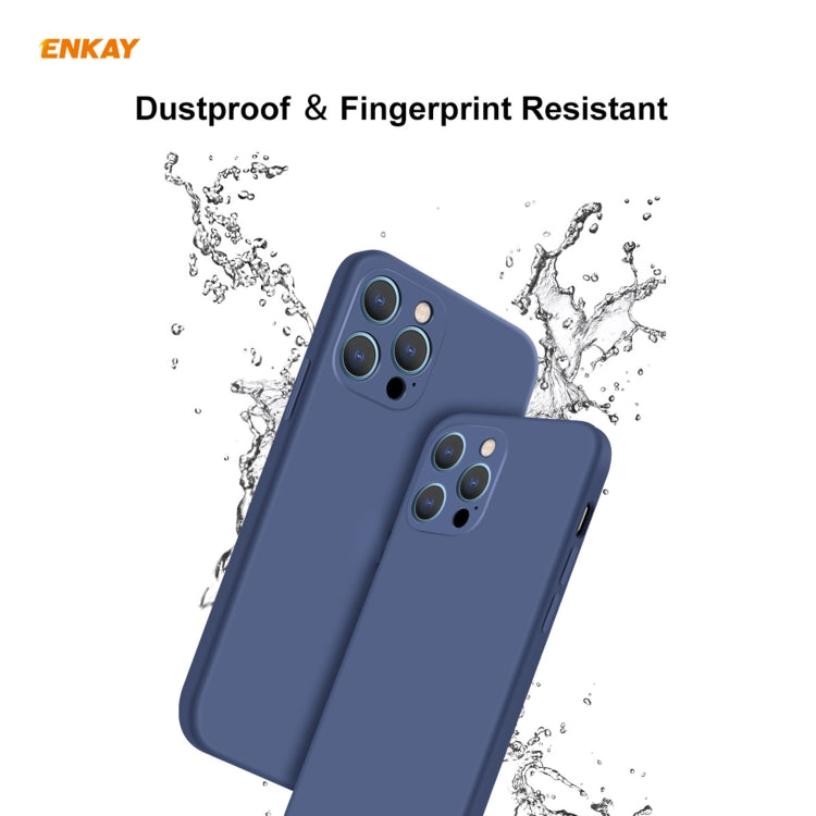 For iPhone 12 Pro Max Hat-Prince ENKAY ENK-PC070 Liquid Silicone Straight Edge Shockproof Protective Case(Navy Blue) - iPhone 12 Pro Max Cases by ENKAY | Online Shopping UK | buy2fix