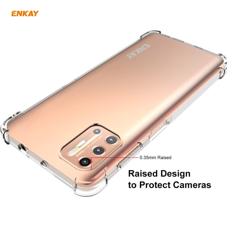 For Motorola Moto G9 Plus Hat-Prince ENKAY Clear TPU Shockproof Case Soft Anti-slip Cover + 0.26mm 9H 2.5D Tempered Glass Protector Film - Motorola Cases by ENKAY | Online Shopping UK | buy2fix