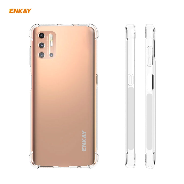 For Motorola Moto G9 Plus Hat-Prince ENKAY Clear TPU Shockproof Case Soft Anti-slip Cover + 0.26mm 9H 2.5D Tempered Glass Protector Film - Motorola Cases by ENKAY | Online Shopping UK | buy2fix