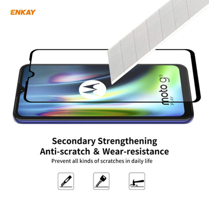 For Motorola Moto G9 / G9 Play Hat-Prince ENKAY Clear TPU Shockproof Case Soft Anti-slip Cover + 0.26mm 9H 2.5D Full Glue Full Coverage Tempered Glass Protector Film - Motorola Cases by ENKAY | Online Shopping UK | buy2fix