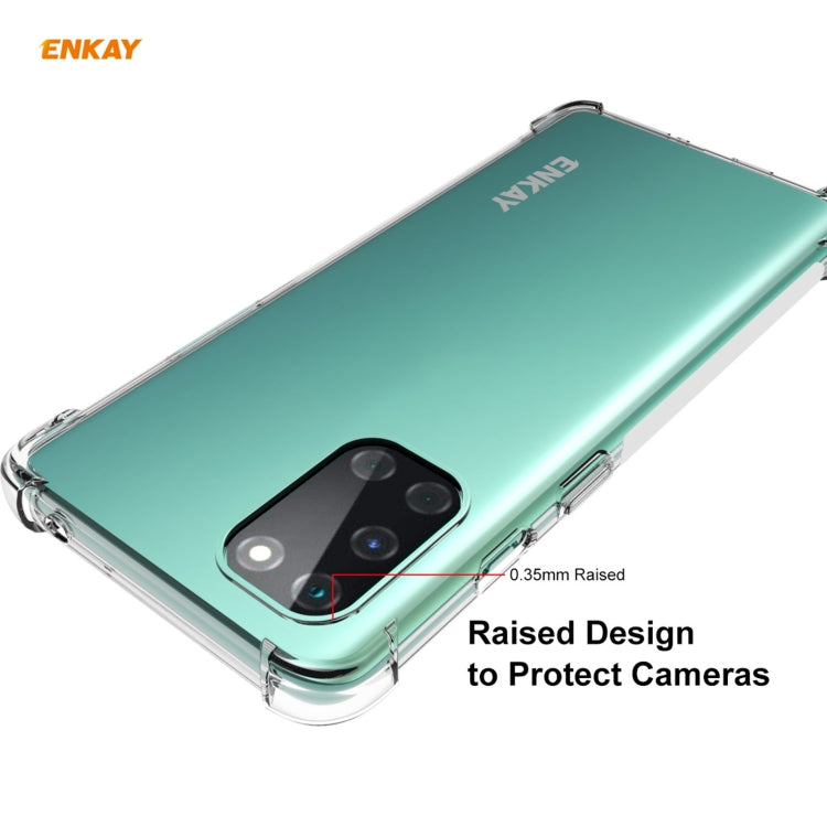 For OnePlus 8T Hat-Prince ENKAY Clear TPU Shockproof Case Soft Anti-slip Cover + 0.26mm 9H 2.5D Full Glue Full Coverage Tempered Glass Protector Film - OnePlus Cases by ENKAY | Online Shopping UK | buy2fix