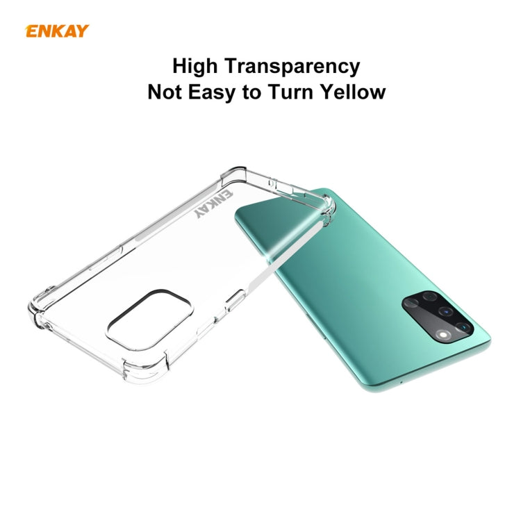 For OnePlus 8T Hat-Prince ENKAY Clear TPU Shockproof Case Soft Anti-slip Cover + 0.26mm 9H 2.5D Full Glue Full Coverage Tempered Glass Protector Film - OnePlus Cases by ENKAY | Online Shopping UK | buy2fix