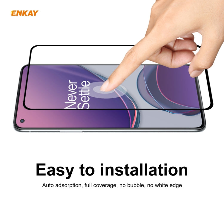 For OnePlus 8T Hat-Prince ENKAY Clear TPU Shockproof Case Soft Anti-slip Cover + 0.26mm 9H 2.5D Full Glue Full Coverage Tempered Glass Protector Film - OnePlus Cases by ENKAY | Online Shopping UK | buy2fix