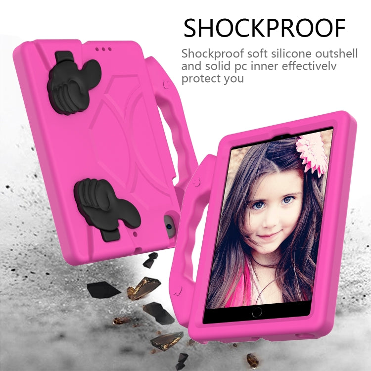 For iPad Mini 5/4/3/2/1 EVA Material Children Flat Anti Falling Cover Protective Shell With Thumb Bracket(RoseRed) - iPad Mini 4 & 3 & 2 & 1 Cases by buy2fix | Online Shopping UK | buy2fix