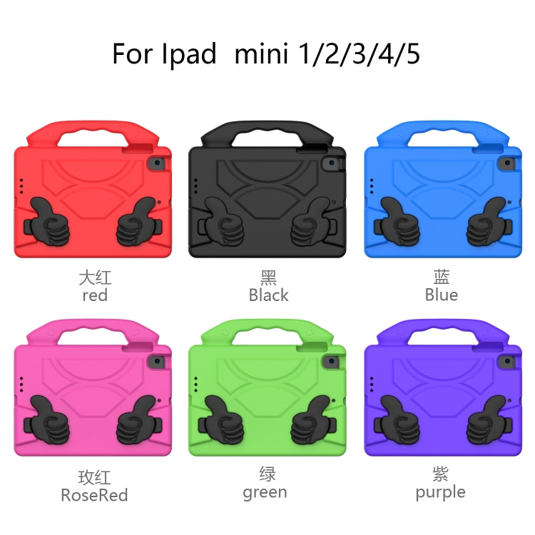 For iPad Mini 5/4/3/2/1 EVA Material Children Flat Anti Falling Cover Protective Shell With Thumb Bracket(Black) - iPad Mini 4 & 3 & 2 & 1 Cases by buy2fix | Online Shopping UK | buy2fix