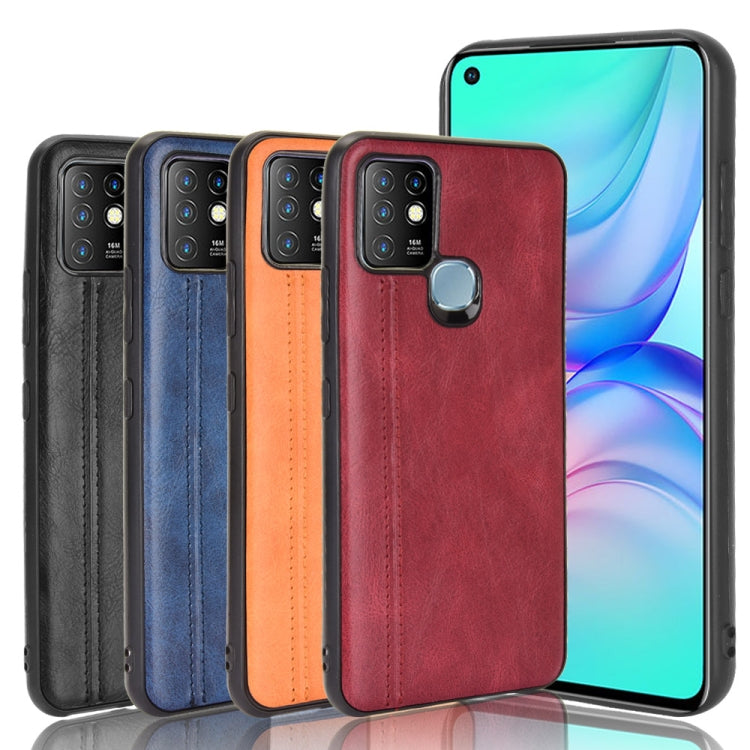 For Infinix Hot 10 Shockproof Sewing Cow Pattern Skin PC + PU + TPU Case(Orange) - Infinix Cases by idewei | Online Shopping UK | buy2fix
