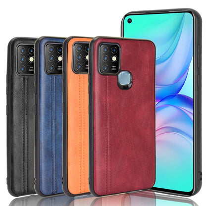 For Infinix Hot 10 Shockproof Sewing Cow Pattern Skin PC + PU + TPU Case(Orange) - Infinix Cases by idewei | Online Shopping UK | buy2fix
