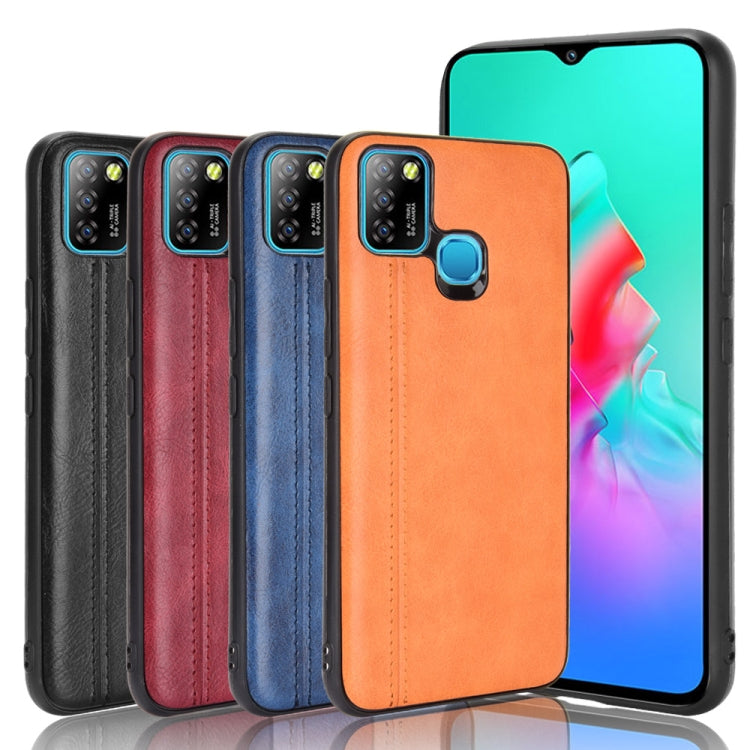 For Infinix Hot 10 Lite Shockproof Sewing Cow Pattern Skin PC + PU + TPU Case(Orange) - Infinix Cases by idewei | Online Shopping UK | buy2fix