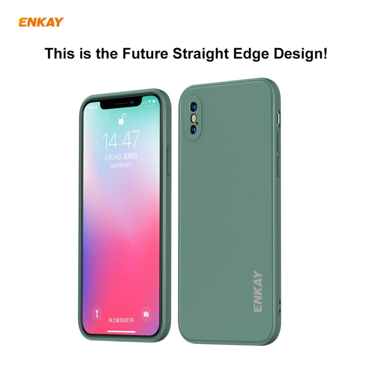 For iPhone X / XS ENKAY ENK-PC071 Hat-Prince Liquid Silicone Straight Edge Shockproof Protective Case(White) - More iPhone Cases by ENKAY | Online Shopping UK | buy2fix