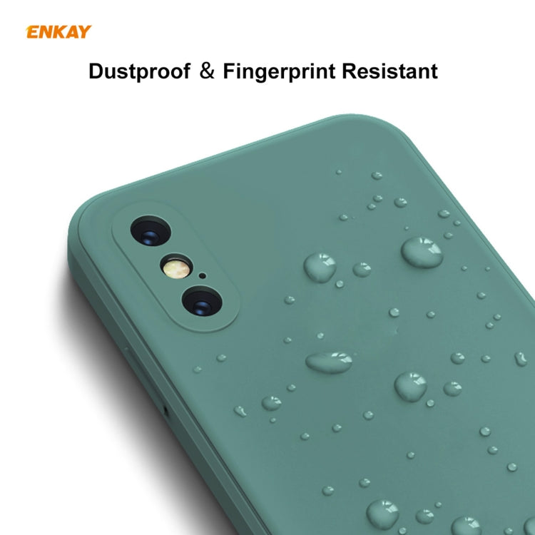 For iPhone X / XS ENKAY ENK-PC071 Hat-Prince Liquid Silicone Straight Edge Shockproof Protective Case(White) - More iPhone Cases by ENKAY | Online Shopping UK | buy2fix