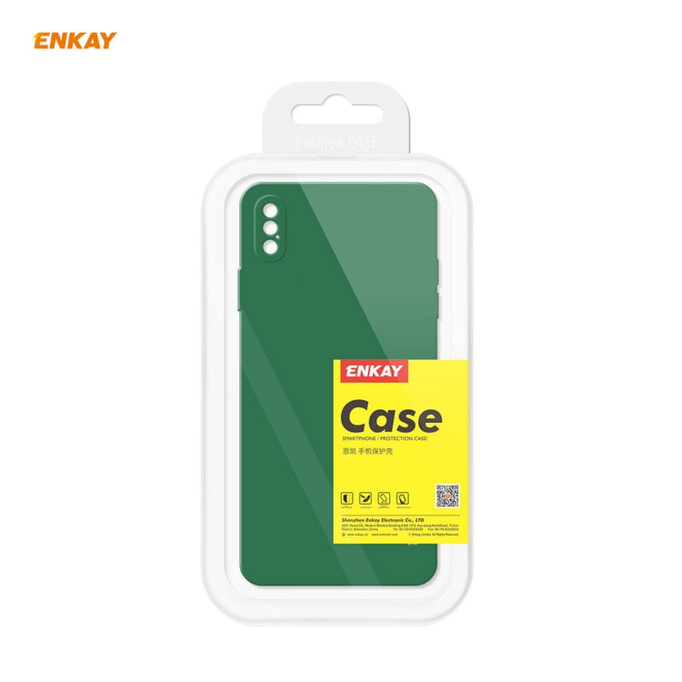 For iPhone X / XS ENKAY ENK-PC071 Hat-Prince Liquid Silicone Straight Edge Shockproof Protective Case(White) - More iPhone Cases by ENKAY | Online Shopping UK | buy2fix