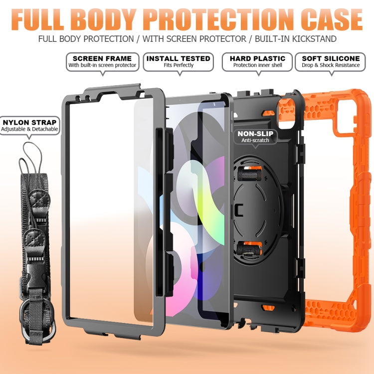For iPad Air 2022 / 2020 10.9 Shockproof Black Silica Gel + Colorful PC Protective Case(Orange) - iPad Air (2022) / (2020) 10.9 Cases by buy2fix | Online Shopping UK | buy2fix