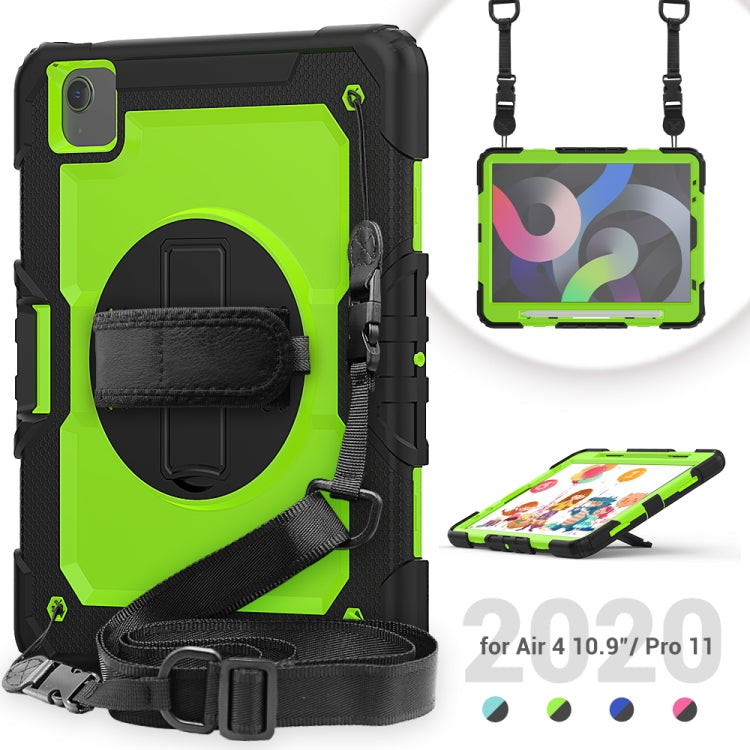 For iPad Air 2022 / 2020 10.9 Shockproof Black Silica Gel + Colorful PC Protective Case(Black+Green) - iPad Air (2022) / (2020) 10.9 Cases by buy2fix | Online Shopping UK | buy2fix
