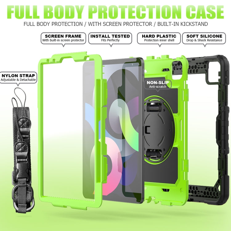 For iPad Air 2022 / 2020 10.9 Shockproof Black Silica Gel + Colorful PC Protective Case(Black+Green) - iPad Air (2022) / (2020) 10.9 Cases by buy2fix | Online Shopping UK | buy2fix