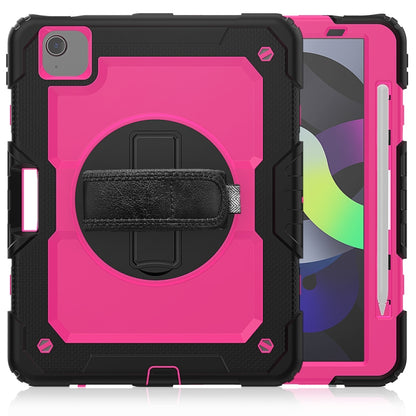 For iPad Air 2022 / 2020 10.9 Shockproof Black Silica Gel + Colorful PC Protective Case(Black+Hot Pink) - iPad Air (2022) / (2020) 10.9 Cases by buy2fix | Online Shopping UK | buy2fix
