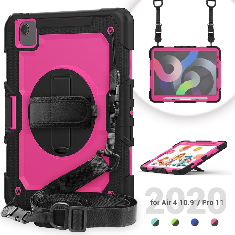 For iPad Air 2022 / 2020 10.9 Shockproof Black Silica Gel + Colorful PC Protective Case(Black+Hot Pink) - iPad Air (2022) / (2020) 10.9 Cases by buy2fix | Online Shopping UK | buy2fix