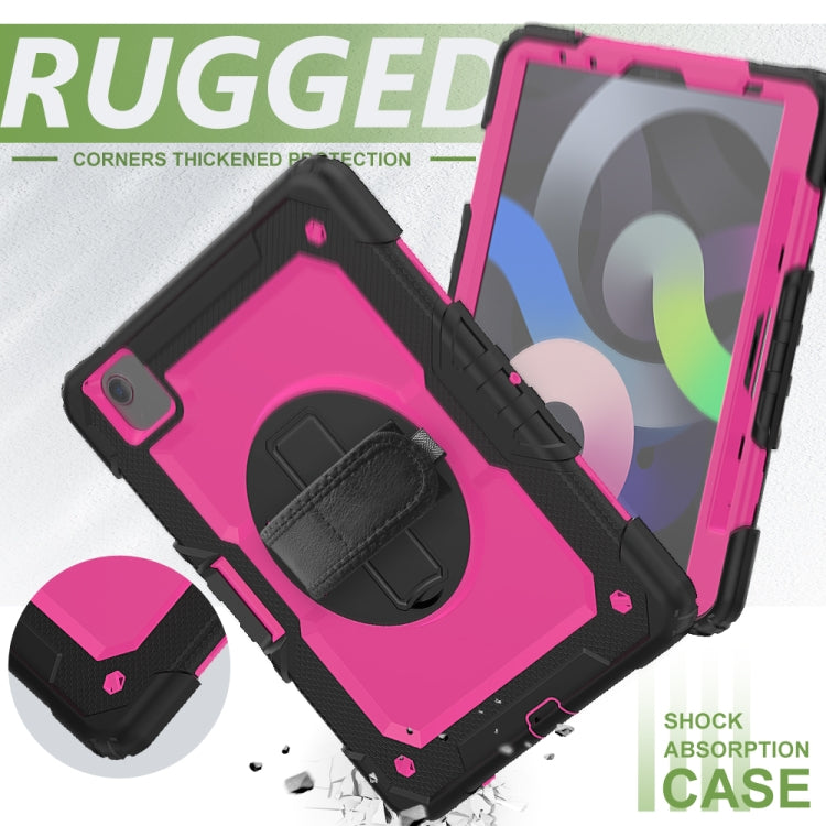 For iPad Air 2022 / 2020 10.9 Shockproof Black Silica Gel + Colorful PC Protective Case(Black+Hot Pink) - iPad Air (2022) / (2020) 10.9 Cases by buy2fix | Online Shopping UK | buy2fix