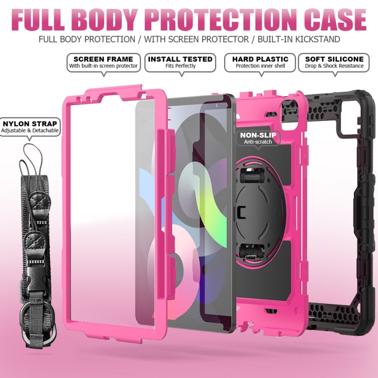 For iPad Air 2022 / 2020 10.9 Shockproof Black Silica Gel + Colorful PC Protective Case(Black+Hot Pink) - iPad Air (2022) / (2020) 10.9 Cases by buy2fix | Online Shopping UK | buy2fix