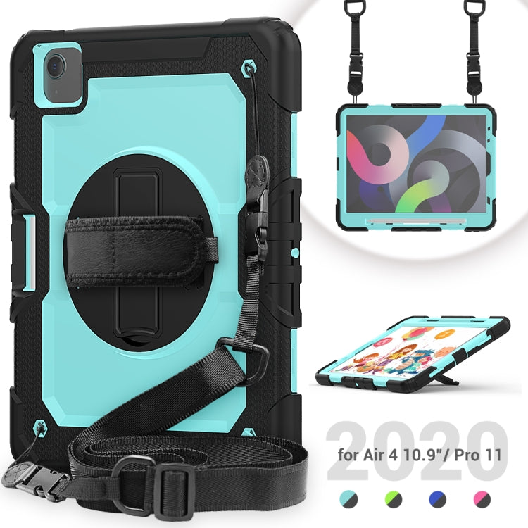 For iPad Air 2022 / 2020 10.9 Shockproof Black Silica Gel + Colorful PC Protective Case(Black+Light Blue)(Black+Light Blue) - iPad Air (2022) / (2020) 10.9 Cases by buy2fix | Online Shopping UK | buy2fix