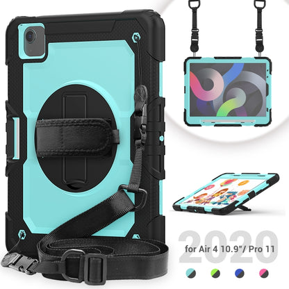 For iPad Air 2022 / 2020 10.9 Shockproof Black Silica Gel + Colorful PC Protective Case(Black+Light Blue)(Black+Light Blue) - iPad Air (2022) / (2020) 10.9 Cases by buy2fix | Online Shopping UK | buy2fix