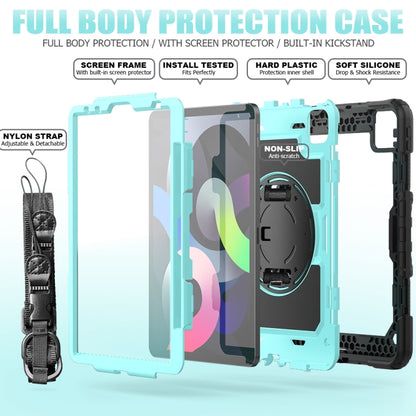 For iPad Air 2022 / 2020 10.9 Shockproof Black Silica Gel + Colorful PC Protective Case(Black+Light Blue)(Black+Light Blue) - iPad Air (2022) / (2020) 10.9 Cases by buy2fix | Online Shopping UK | buy2fix