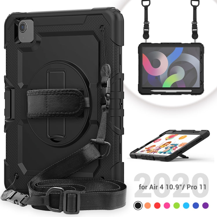 For iPad Air 2022 / 2020 10.9 Shockproof Black Silica Gel + Colorful PC Protective Case(Black) - iPad Air (2022) / (2020) 10.9 Cases by buy2fix | Online Shopping UK | buy2fix