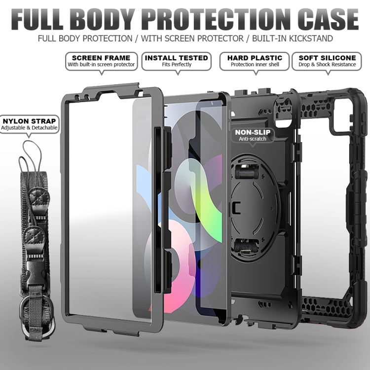 For iPad Air 2022 / 2020 10.9 Shockproof Black Silica Gel + Colorful PC Protective Case(Black) - iPad Air (2022) / (2020) 10.9 Cases by buy2fix | Online Shopping UK | buy2fix