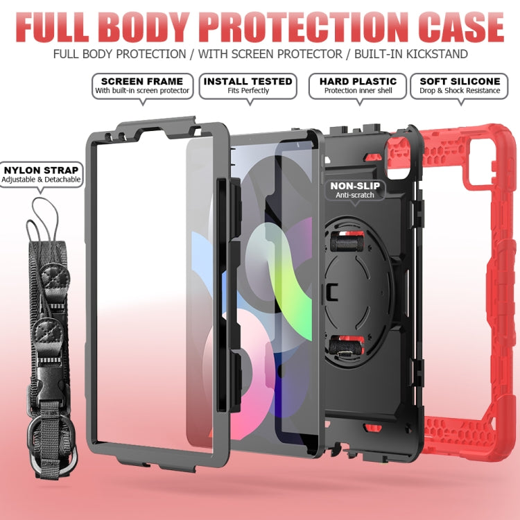 For iPad Air 2022 / 2020 10.9 Shockproof Black Silica Gel + Colorful PC Protective Case(Red) - iPad Air (2022) / (2020) 10.9 Cases by buy2fix | Online Shopping UK | buy2fix
