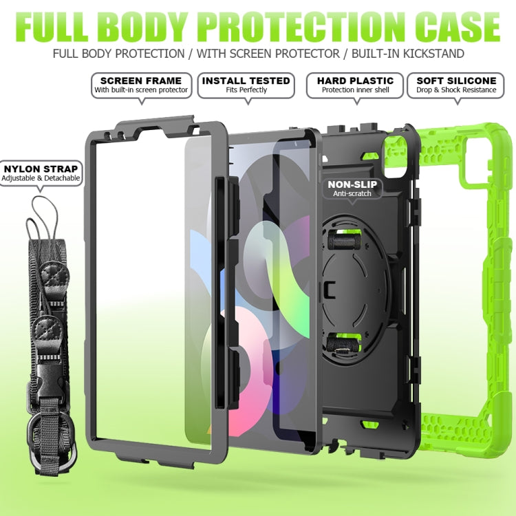 For iPad Air 2022 / 2020 10.9 Shockproof Black Silica Gel + Colorful PC Protective Case(Green) - iPad Air (2022) / (2020) 10.9 Cases by buy2fix | Online Shopping UK | buy2fix