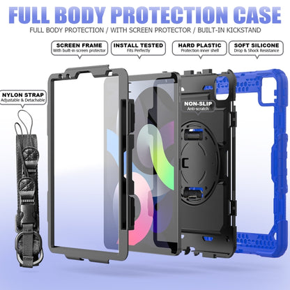 For iPad Air 2022 / 2020 10.9 Shockproof Black Silica Gel + Colorful PC Protective Case(Blue) - iPad Air (2022) / (2020) 10.9 Cases by buy2fix | Online Shopping UK | buy2fix