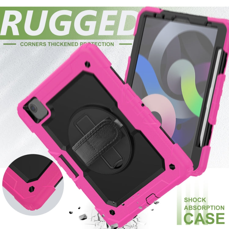 For iPad Air 2022 / 2020 10.9 Shockproof Black Silica Gel + Colorful PC Protective Case(Hot Pink) - iPad Air (2022) / (2020) 10.9 Cases by buy2fix | Online Shopping UK | buy2fix