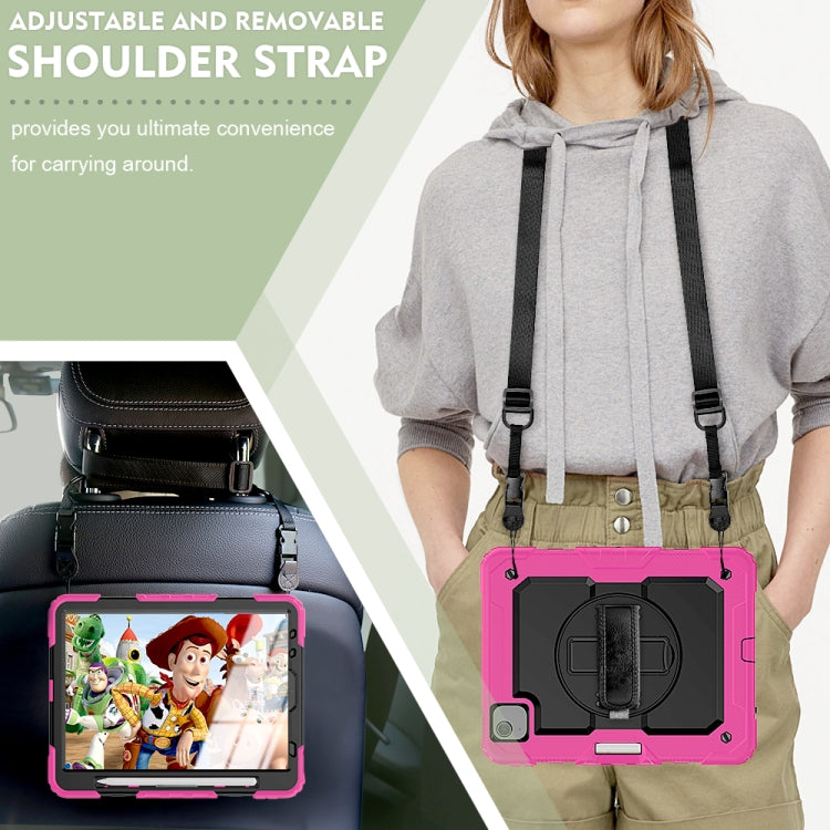 For iPad Air 2022 / 2020 10.9 Shockproof Black Silica Gel + Colorful PC Protective Case(Hot Pink) - iPad Air (2022) / (2020) 10.9 Cases by buy2fix | Online Shopping UK | buy2fix